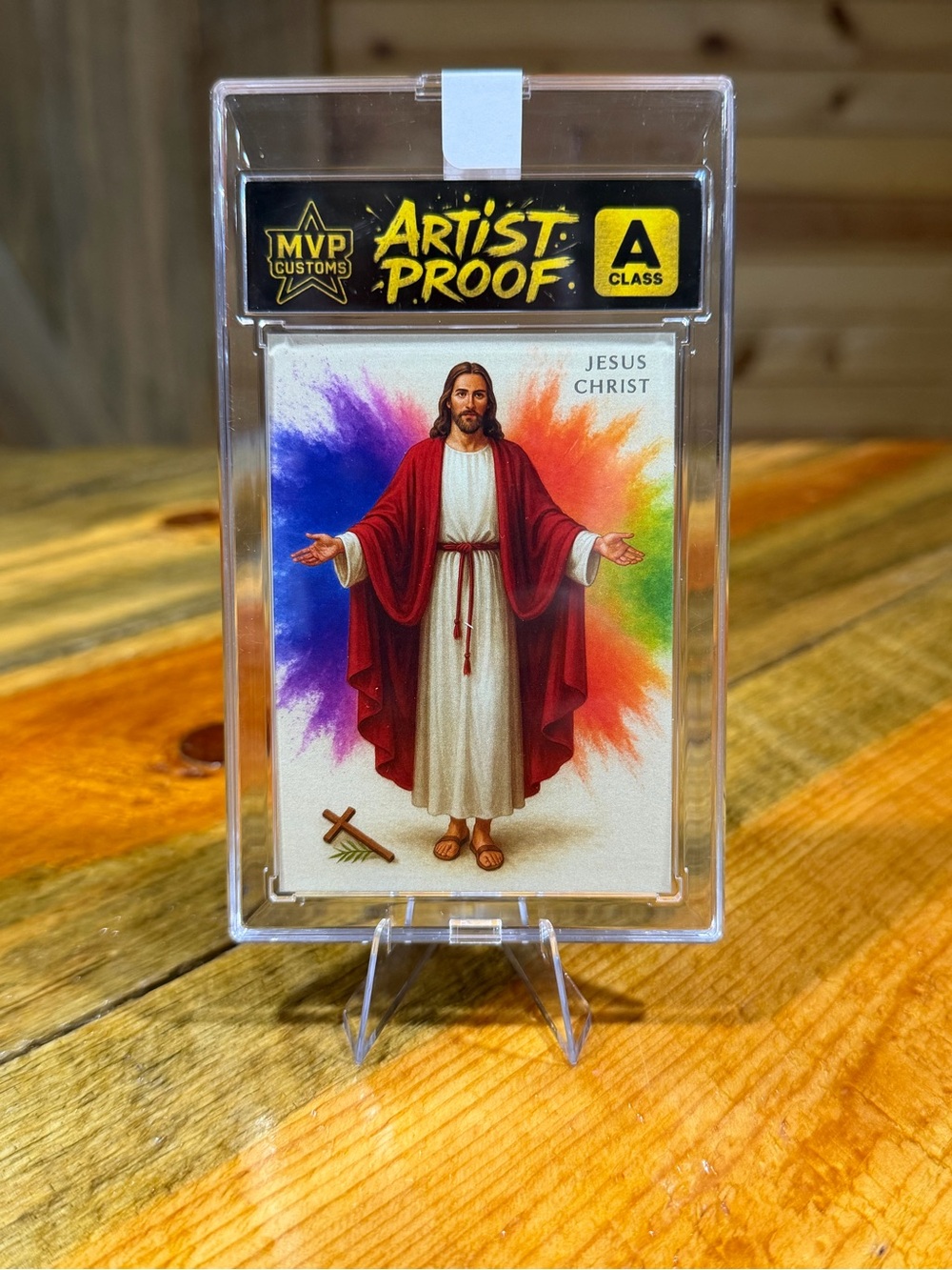 Jesus Christ Color Burst Custom Card Slab